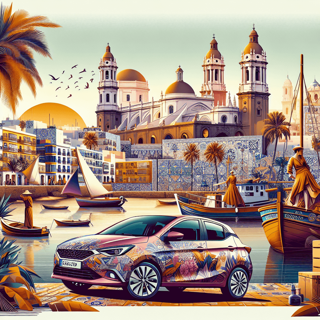 Stadt Auto, Palmen, Fischkutter, Kathedrale, Flamencotänzer, Azulejos